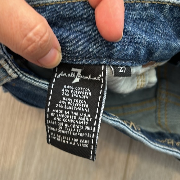 7 For All Mankind The Ankle Skinny blue Jeans size 27 - Picture 9 of 13